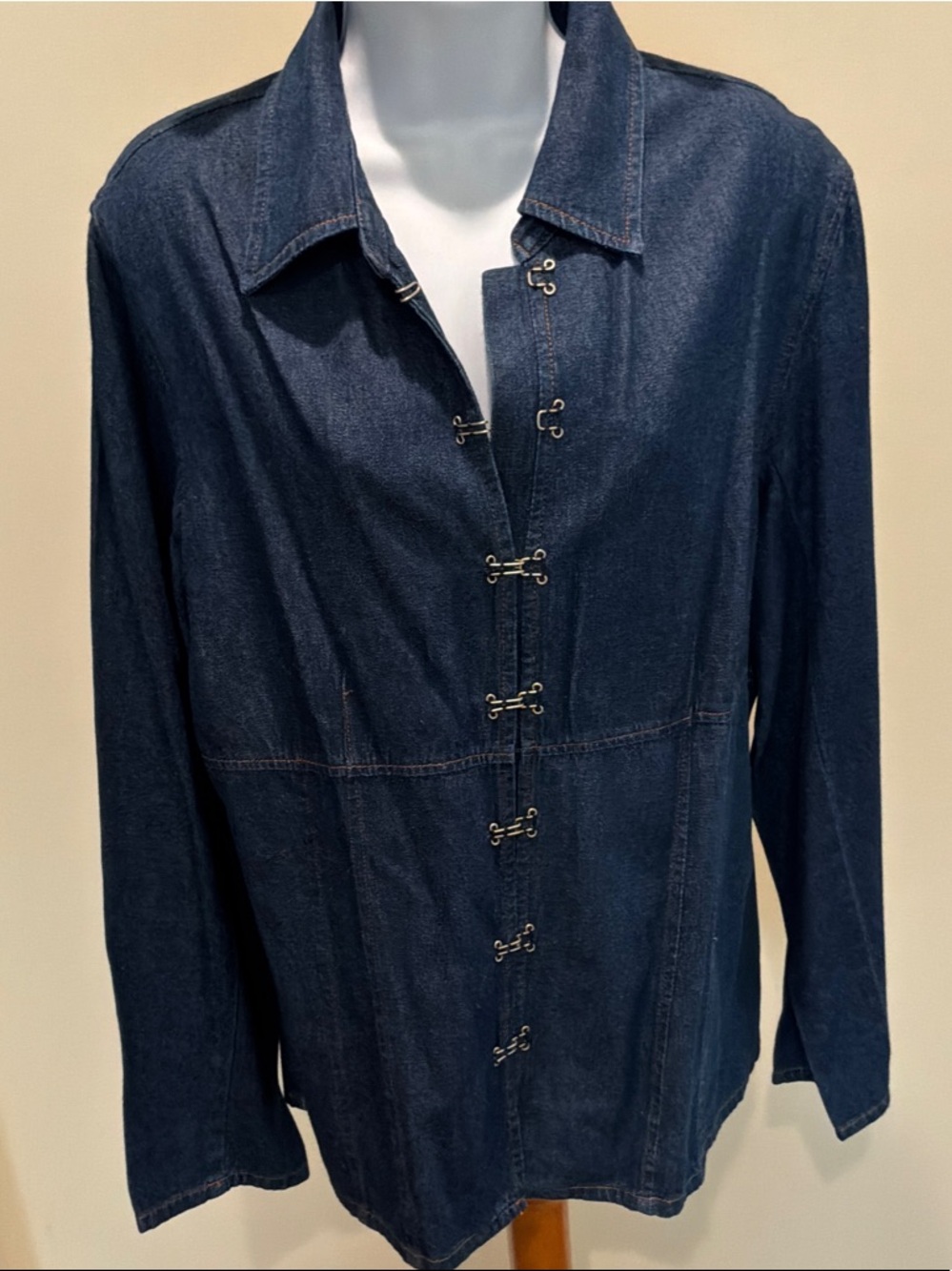 metrostyle Denim Shirt Jacket - Blue with Yellow Logo size 16T